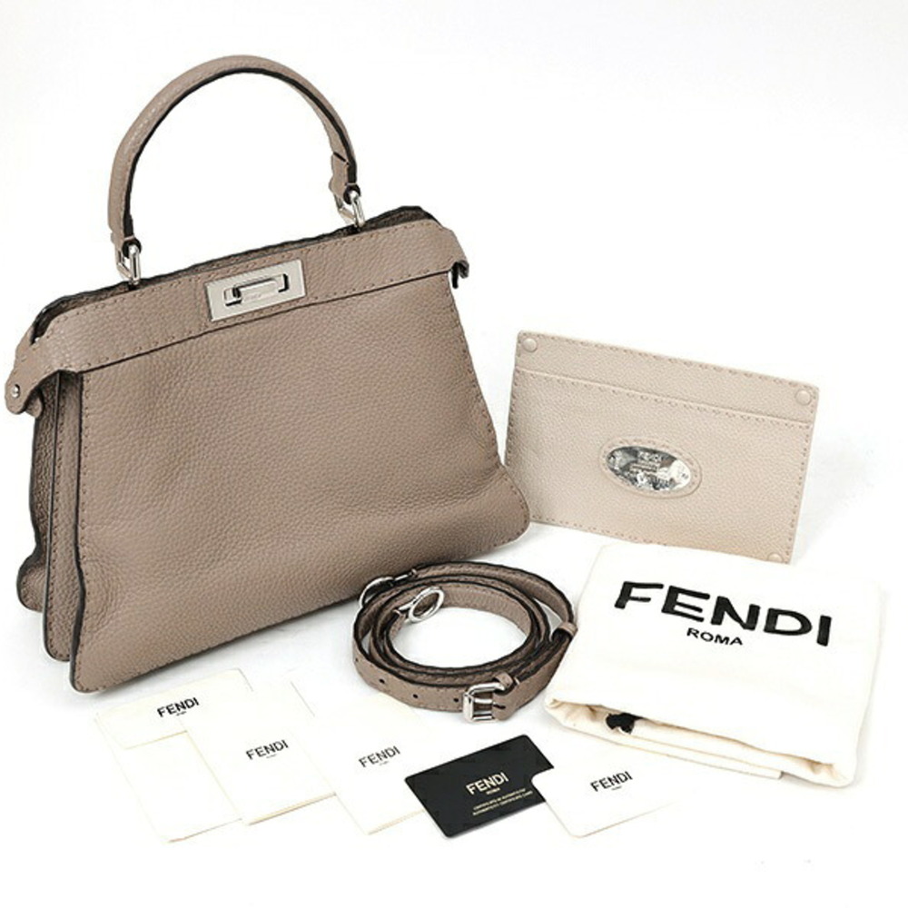 Fendi Peekaboo I See You Medium 8BN321 Selleria Leather Grey (Greige) - Picture 8 of 8